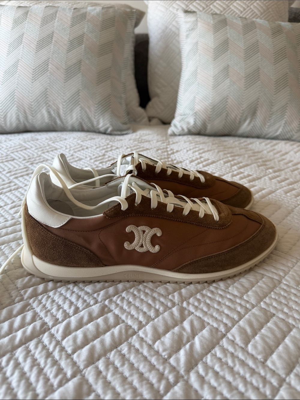 Celine Brown and Cream Men’s Low-Top Sneakers